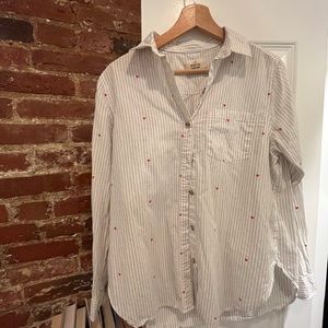 Oversized casual womens buttdown